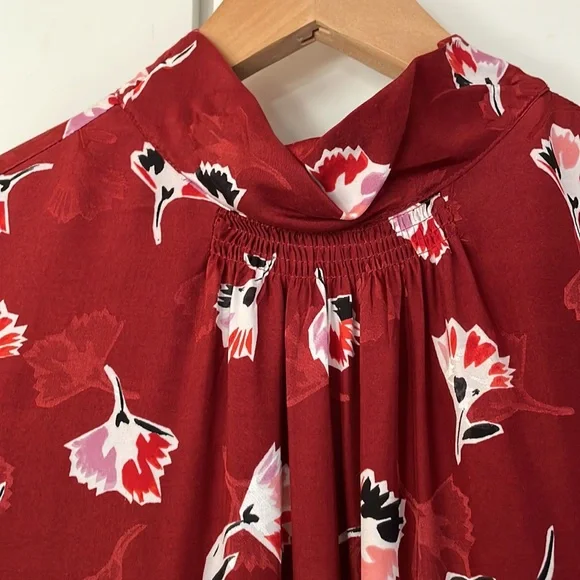 Rebecca Taylor Dress Paintbrush Floral Silk Blend Lined, Size 4 - Picture 5 of 16